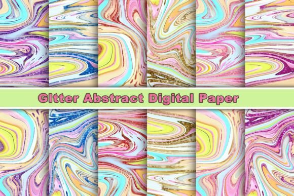 Download 6 Liquid Glitter Texture Digital Paper - Premium Bundle