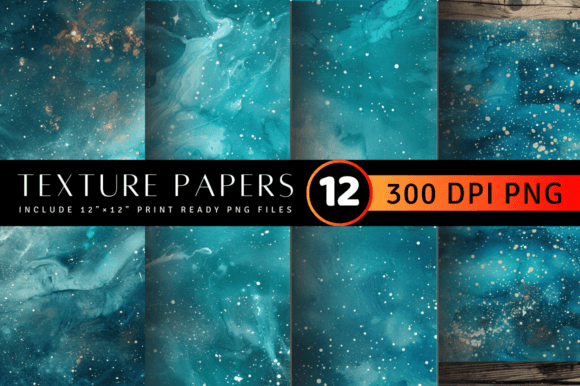 Download Teal Watercolor Galaxy Glitter Texture - Premium Bundle